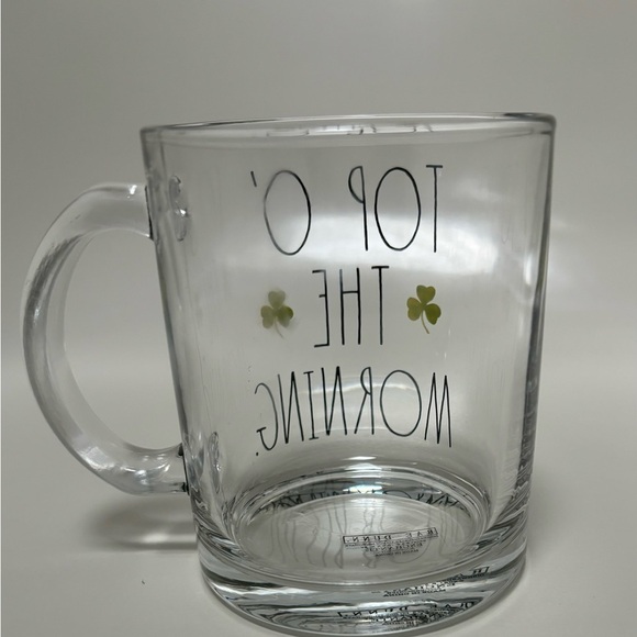 Rae Dunn “Top O’ the morning” Glass Coffee Mug - Picture 2 of 7